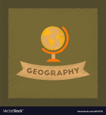Flat shading style icon geography lesson vector image