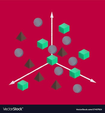 Flat shading style icon geometric chart vector image
