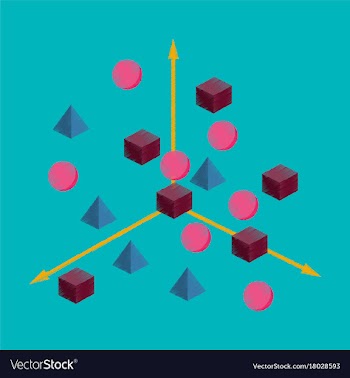 Flat shading style icon geometric chart vector image