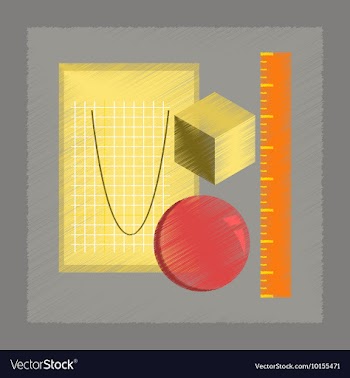 Flat shading style icon geometry lesson vector image