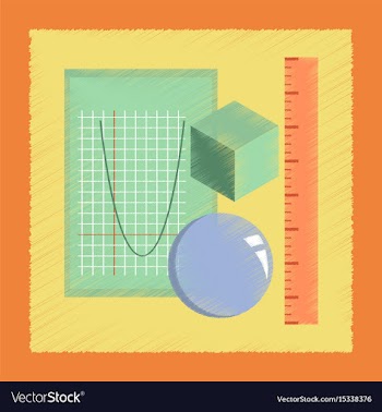 Flat shading style icon geometry lesson vector image