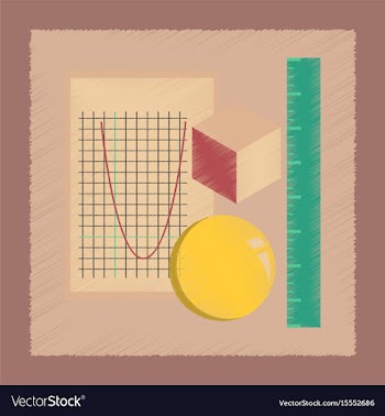 Flat shading style icon geometry lesson vector image