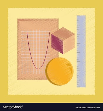 Flat shading style icon geometry lesson vector image