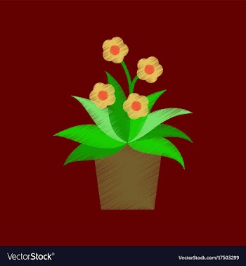 Flat shading style icon geranium vector image