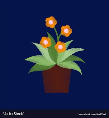 Flat shading style icon geranium vector image