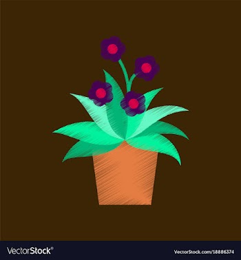 Flat shading style icon geranium vector image
