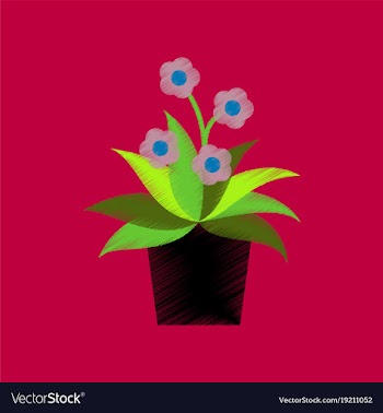 Flat shading style icon geranium vector image