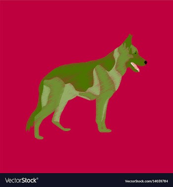 Flat shading style icon german shepherd vector image