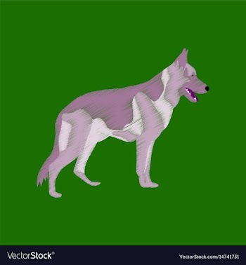 Flat shading style icon german shepherd vector image