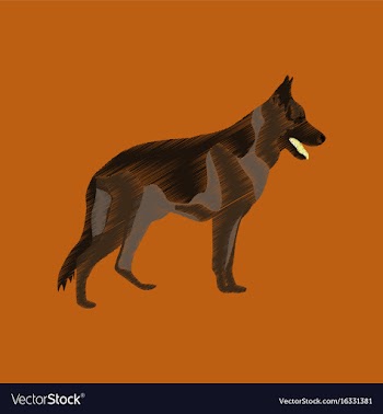 Flat shading style icon german shepherd vector image