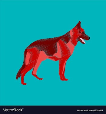 Flat shading style icon german shepherd vector image
