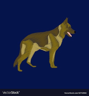 Flat shading style icon german shepherd vector image