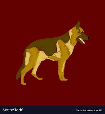 Flat shading style icon german shepherd vector image