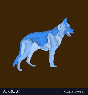 Flat shading style icon german shepherd vector image