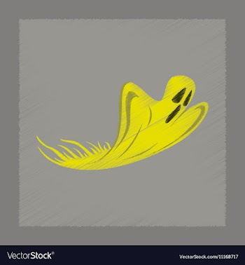 Flat shading style icon ghost vector image