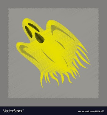 Flat shading style icon ghost vector image