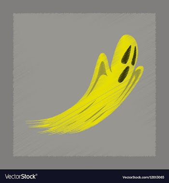Flat shading style icon ghost vector image
