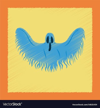 Flat shading style icon ghost vector image