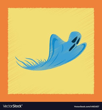 Flat shading style icon ghost vector image