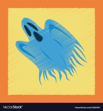 Flat shading style icon ghost vector image
