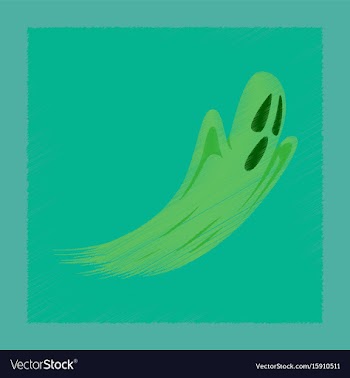 Flat shading style icon ghost vector image