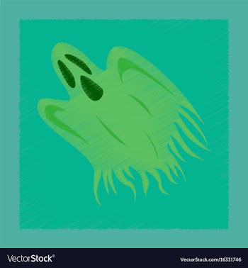 Flat shading style icon ghost vector image