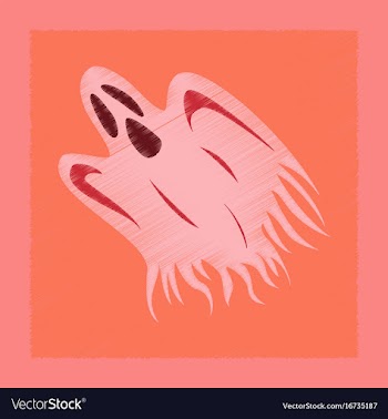 Flat shading style icon ghost vector image