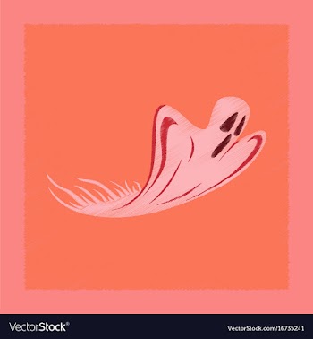 Flat shading style icon ghost vector image