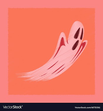 Flat shading style icon ghost vector image