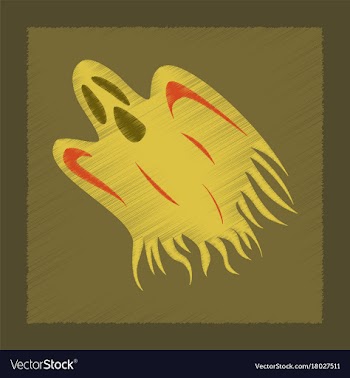 Flat shading style icon ghost vector image
