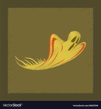 Flat shading style icon ghost vector image