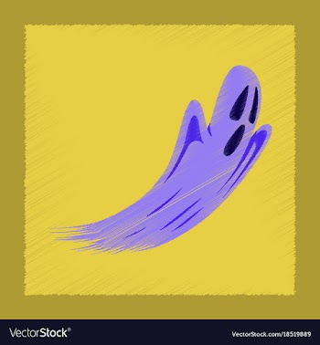 Flat shading style icon ghost vector image