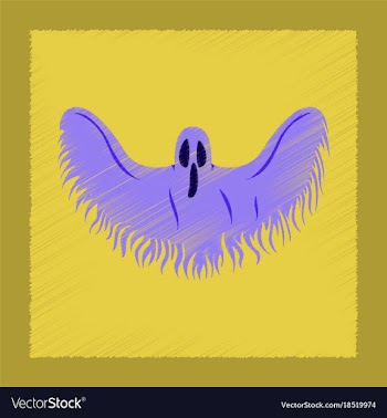 Flat shading style icon ghost vector image