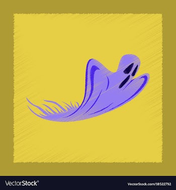 Flat shading style icon ghost vector image