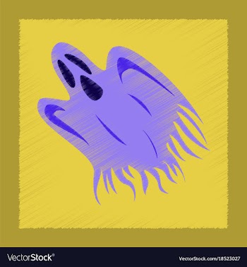 Flat shading style icon ghost vector image