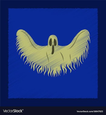 Flat shading style icon ghost vector image