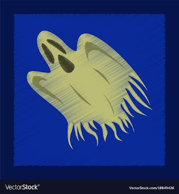 Flat shading style icon ghost vector image