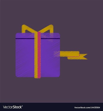 Flat shading style icon gift box black friday vector image