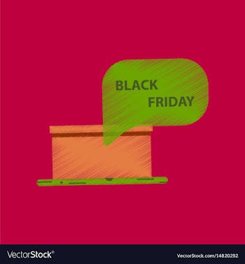 Flat shading style icon gift box black friday vector image