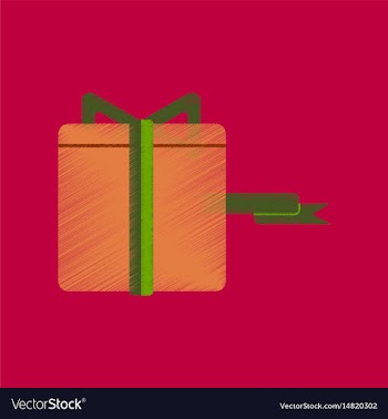 Flat shading style icon gift box black friday vector image