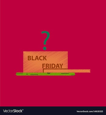 Flat shading style icon gift box black friday vector image
