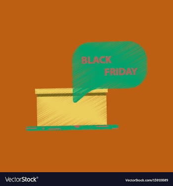 Flat shading style icon gift box black friday vector image