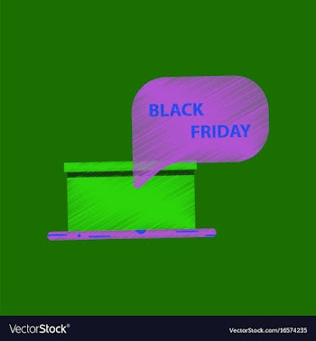 Flat shading style icon gift box black friday vector image