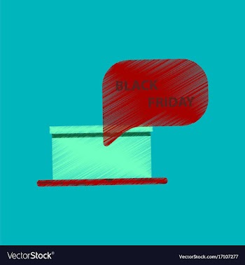 Flat shading style icon gift box black friday vector image