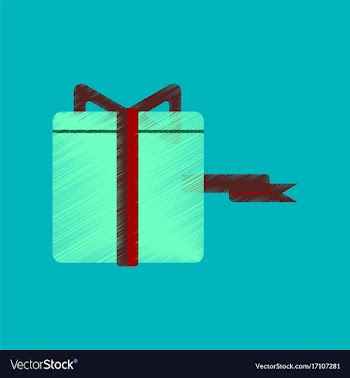 Flat shading style icon gift box black friday vector image
