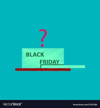 Flat shading style icon gift box black friday vector image