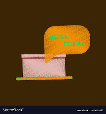 Flat shading style icon gift box black friday vector image