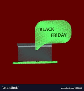 Flat shading style icon gift box black friday vector image