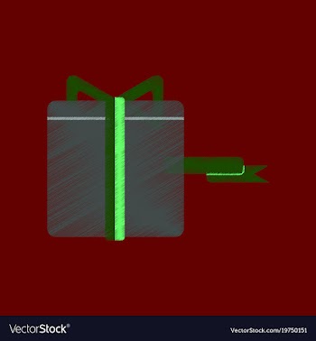 Flat shading style icon gift box black friday vector image