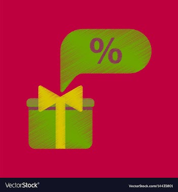 Flat shading style icon gift box discount vector image
